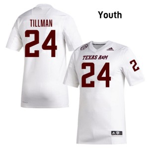 #24 Ramarian Tillman TAMU White Youth Jersey 2025 College Football 185636-517