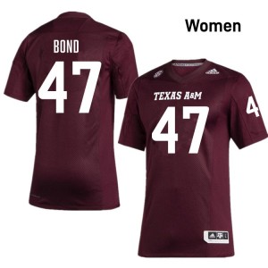 #47 Randy Bond Aggies Maroon Women's Jersey Replica College Football 980011-329