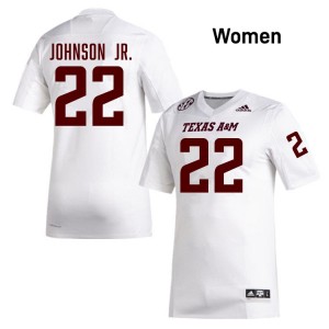 #22 Rashad Johnson Jr. Aggies White Women's Jerseys 2025-26 College Football 194996-629