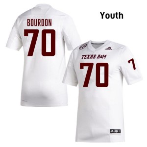 #70 Robert Bourdon Texas A&M White Youth Jerseys 2025 College Football 783834-902