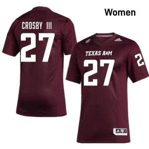 #27 Ronnie Crosby III Texas A&M Maroon Women's Jersey Limited College Football 956754-573