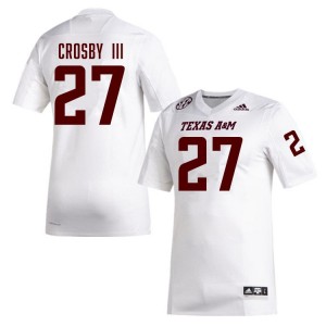 #27 Ronnie Crosby III Aggies White Men Jersey Game College Football 116925-494
