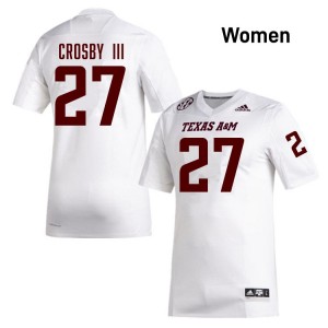 #27 Ronnie Crosby III Texas A&M White Womens Jerseys 2025-26 College Football 707656-248