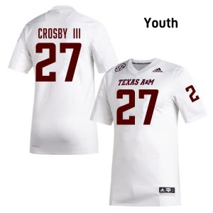 #27 Ronnie Crosby III Texas A&M White Youth Jerseys Limited College Football 700538-320
