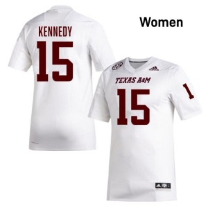 #15 Rylan Kennedy TAMU White Women Jersey University College Football 106167-783