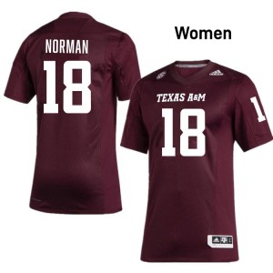 #18 TK Norman TAMU Maroon Women Jersey Replica College Football 295623-877