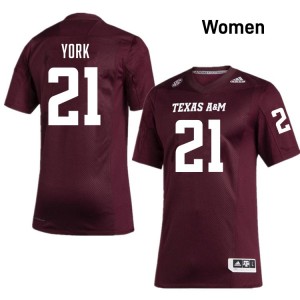 #21 Taurean York Texas A&M Maroon Women Jerseys High School College Football 382796-666