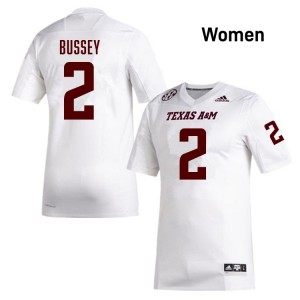 #2 Terry Bussey Aggies White Womens Jerseys Replica College Football 889835-624