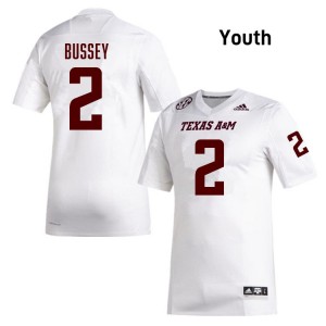 #2 Terry Bussey Texas A&M White Youth Jerseys University College Football 339999-796