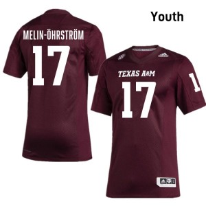 #17 Theo Melin Ohrstrom Texas A&M University Maroon Youth Jersey Player College Football 898302-734