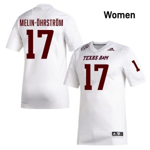 #17 Theo Melin Ohrstrom Texas A&M White Women's Jerseys High School College Football 516421-778