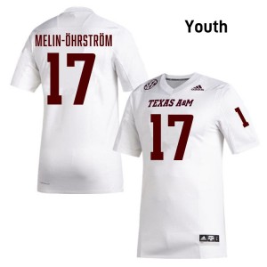 #17 Theo Melin Ohrstrom Aggies White Youth Jersey Game College Football 389828-872