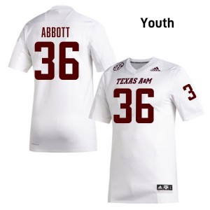 #36 Truette Tumey Aggies White Youth Jersey NCAA College Football 123449-565