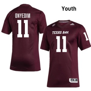 #11 Tyler Onyedim Texas A&M Aggies Maroon Youth Jersey Stitched College Football 543888-763