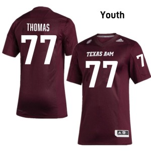 #77 Tyler Thomas Texas A&M Aggies Maroon Youth Jerseys NCAA College Football 717681-471