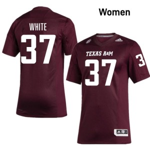 #37 Tyler White Aggies Maroon Women's Jerseys Limited College Football 400142-575