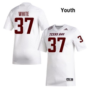 #37 Tyler White Texas A&M University White Youth Jerseys 2025-26 College Football 277454-900