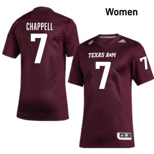 #7 Tyreek Chappell Texas A&M University Maroon Women Jersey Stitched College Football 756410-487