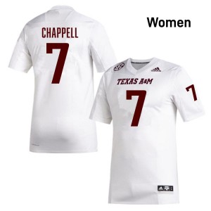 #7 Tyreek Chappell Texas A&M Aggies White Women Jersey NCAA College Football 542175-176