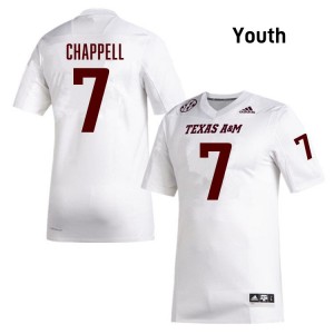 #7 Tyreek Chappell Texas A&M University White Youth Jerseys Alumni College Football 725509-581