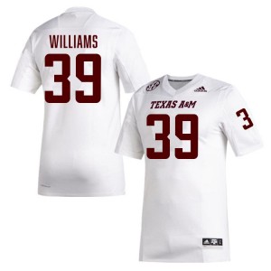 #39 Whitaker Williams TAMU White Mens Jerseys Alumni College Football 857667-197