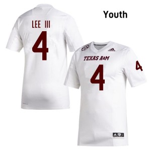 #4 Will Lee III Texas A&M White Youth Jerseys University College Football 471493-124